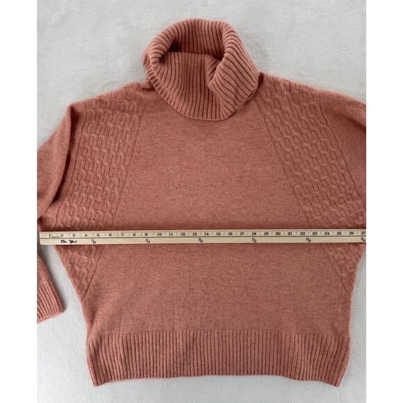 Topshop Tawny Peach Cowl Neck Sweater Batwing Turtleneck Slouchy 6 S M - Picture 7 of 8